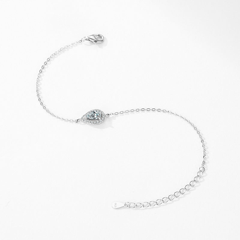 S925 стерлинговой серебро и смоделированное бриллиантовое браслет