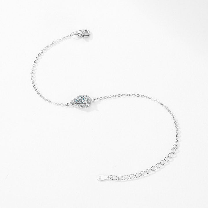 S925 Sterling Silver Drop-vormige gesimuleerde diamantarmband