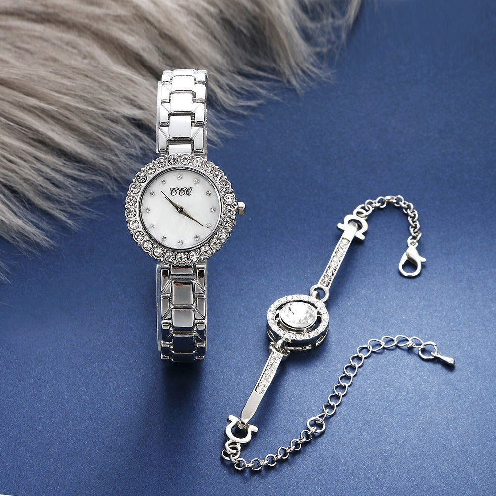 Mode Diamond Bracelet Watch Suite voor dames