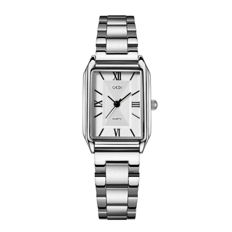 Classic Simple Square Watch Dames betaalbare luxe mode hoogwaardige Koreaanse stijl All-match stalen riem