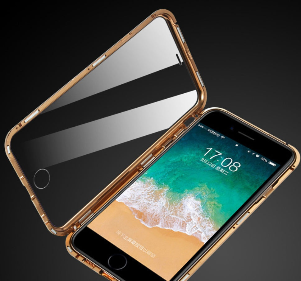 Doppelseitiger Glas Magnetic King Mobile Telefon Hülle Keine Anti-Peep-Funktion