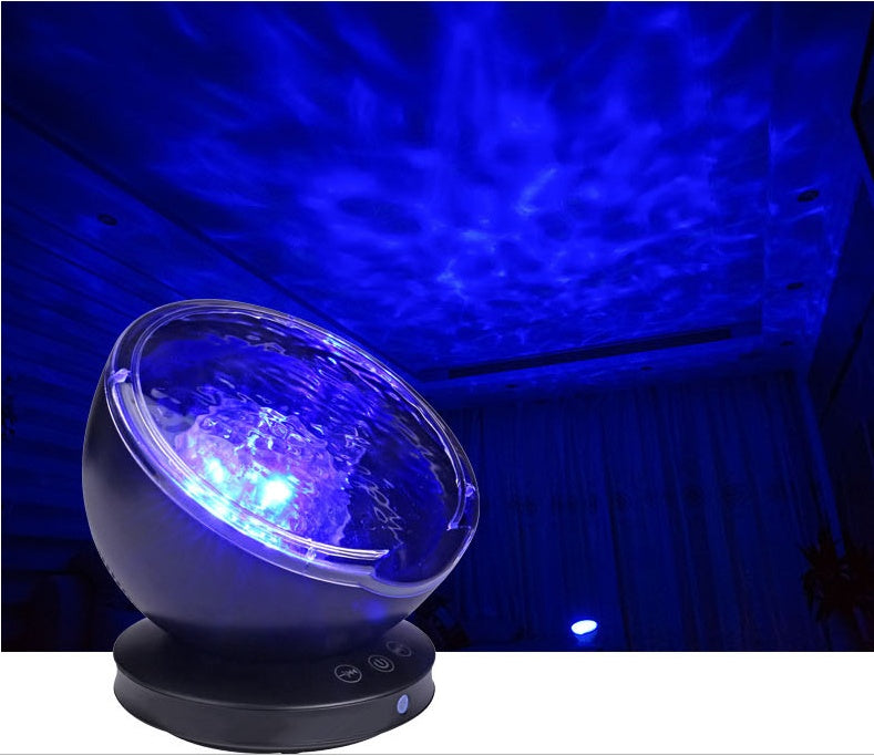 Ocean Wave Projector LED Night Light Remote Control TF Cards Music Player Speaker Aurora Projection