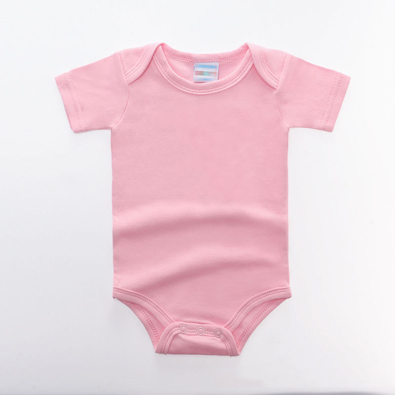 Solid color short sleeve baby bodysuit