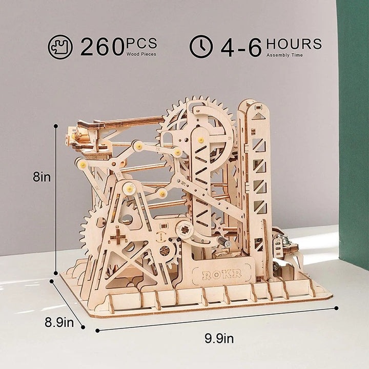 3D DIY fa puzzle -hullámvasút gyermekek játékai