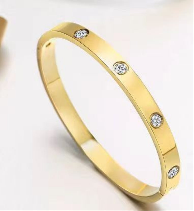 Braccialetti d'oro per donne 14k oro amicizia gold amicizia braccialetti di braccialetti cubici zirconia in acciaio inossidabile bracciale gioielli natalizi San Valentino regali di laurea per donne adolescenti