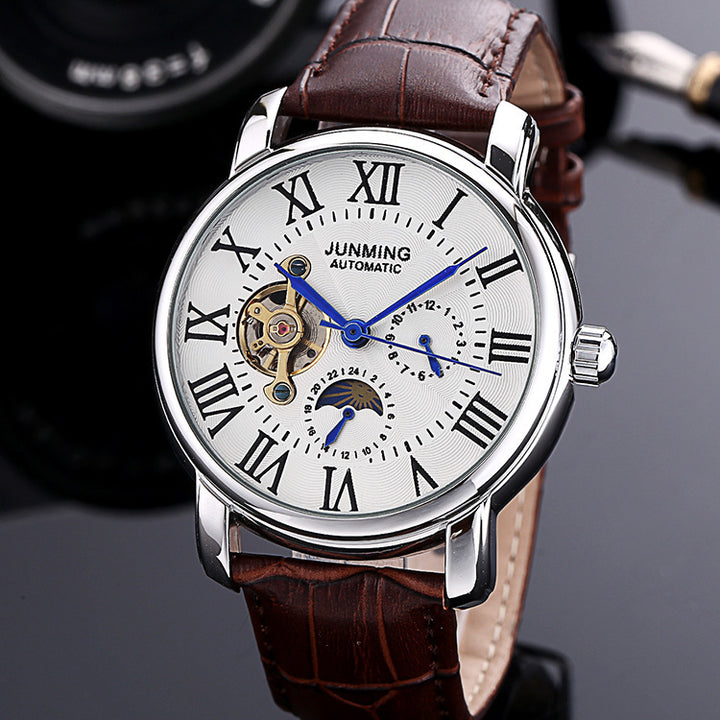 Junding Romeinse personages Men's Automatische mechanische horloge waterdicht