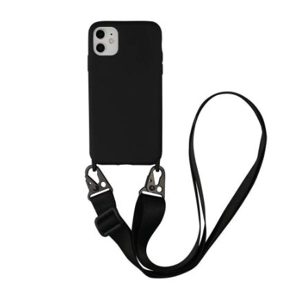 Kompatibel med Apple, enkel fast färg som är lämplig för bakre mobiltelefonfodral Messenger Rem axelband Lanyard