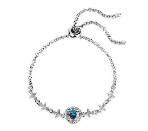 S925 Sterling Silver Bracelet Diamond Bracelet Starry Sky Round Bag Simple