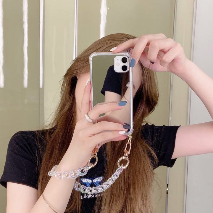 Elektroplating spiegel armband telefoonhoes mode