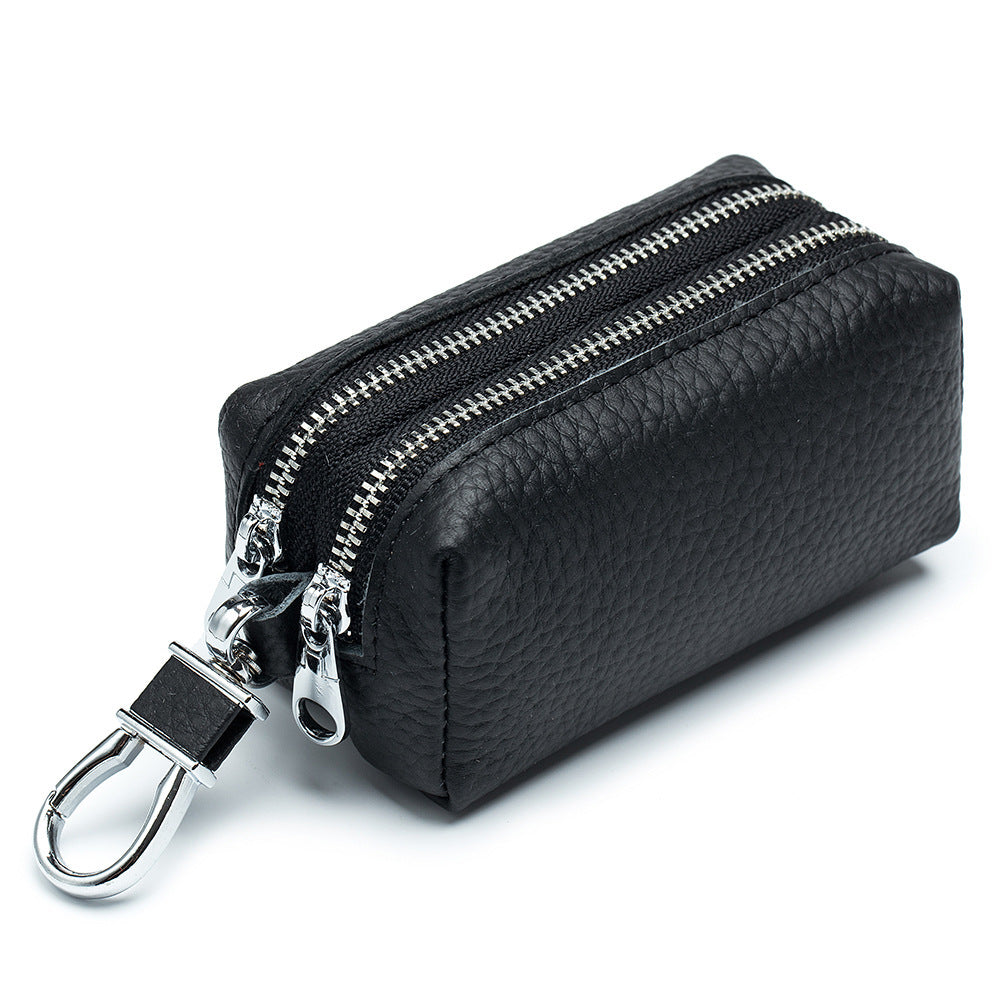 Case clé de grande capacité Double-couche Soft Men's Multifonctional Coin Purse