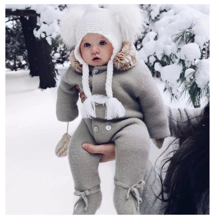 Veste de bébé à poitrine simple cagoulée pour enfants