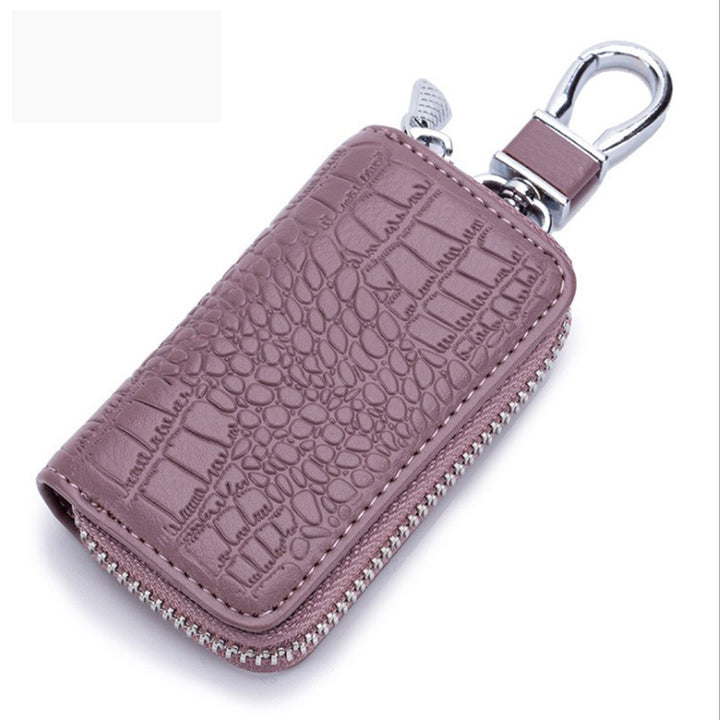 Leather Zipper Car Key Case