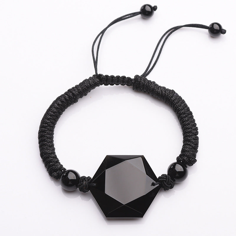 Bracelet d'obsidien artisanal pour les hommes et les femmes