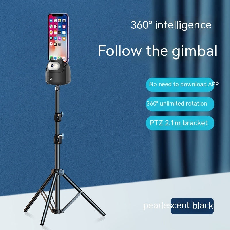 Mobiltelefon selfie stick 360 graders rotasjonsstativ for live streaming