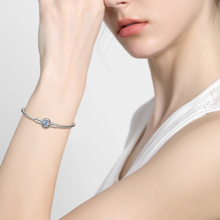 Silberschlangen Knochenkettenarmband -Fashion -Persönlichkeitsserie Perlen