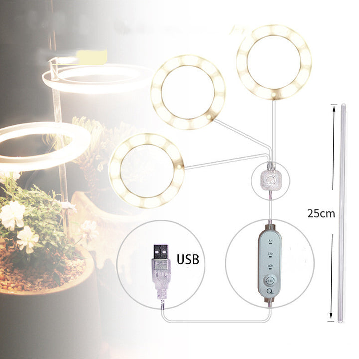 LED растат светлина Пълен спектър Phyto Grow Lamp USB Phyto Lamp за растения Осветрение за растеж за закрито растение