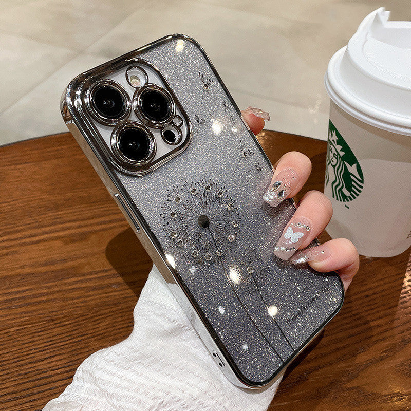 Étui de téléphone en silicone scintillant Gradient Dandelion