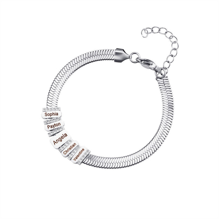 Nomes personalizados pulseira de miçangas pulseira de aço inoxidável Bracelete personalizado Jewellry Gift para mãe pai namorado namorado namorado