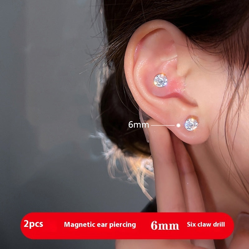 Boucles d'oreilles magnétiques non piquées pour les femmes Clip d'oreille