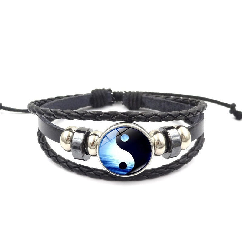 Men's Retro Punk Multi-layer Beaded Weave Bracelet