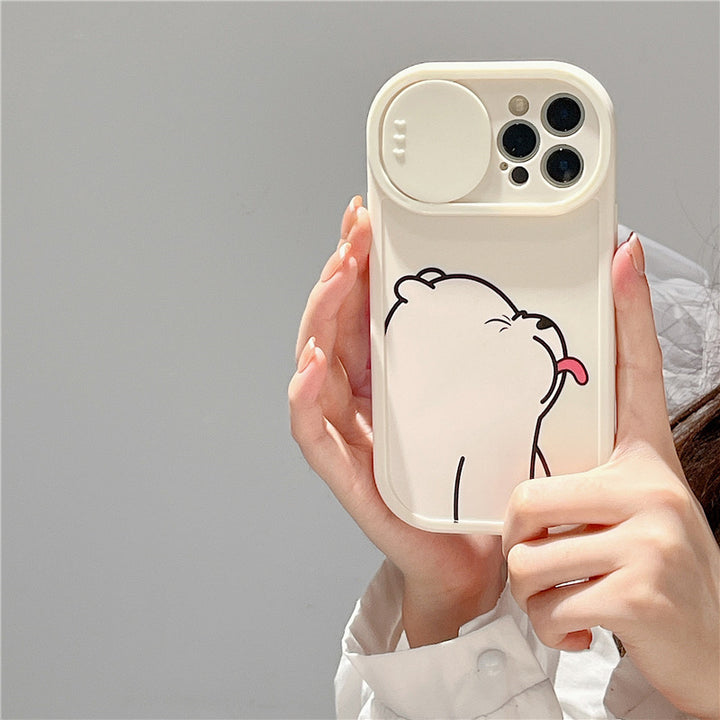 Schiebefenster Phone Hülle Material Geeignetes Schutzabdeckungs-Cartoon bemalt Zungenbär
