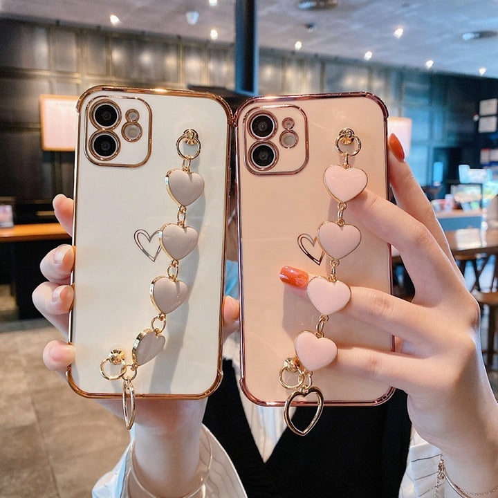 Electroplated Heart-shaped Mobile Phone Shell