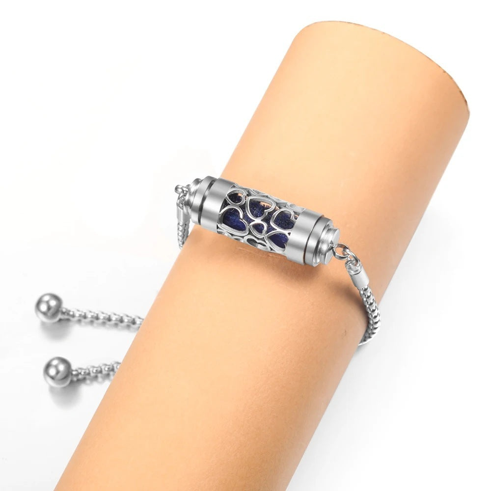 Stainless Steel Wristband Adjustable Perfume Essential Oil Diffuser Bracelet