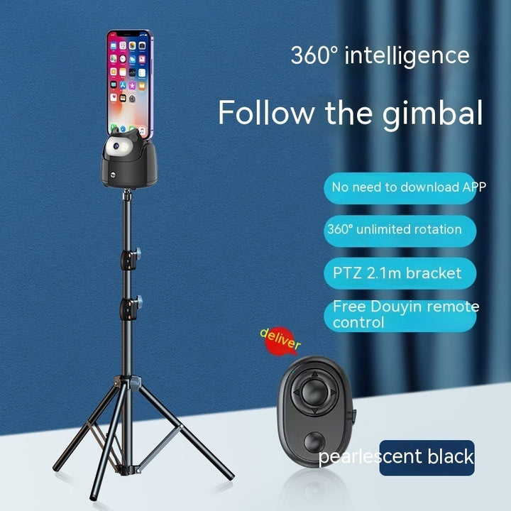 Mobiltelefon selfie stick 360 graders rotationsstativ för live streaming