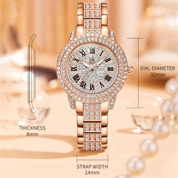 Reloj de temperamento de diamantes de moda femenina