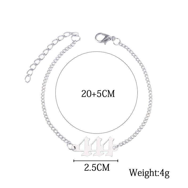 Numero in acciaio inossidabile 444 braccialetti a catena per donne