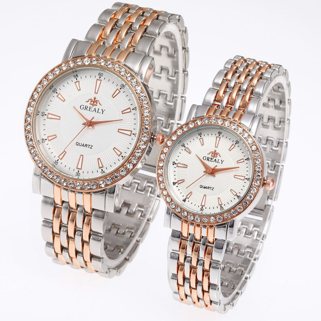 Couple Watch Men's Roman Scale Roman Diamond à la mode en acier de la mode