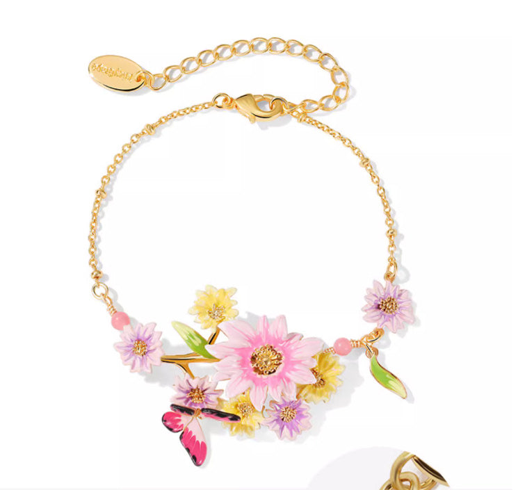 Bracelet de fleur de papillon cadeau Bracelet exquis
