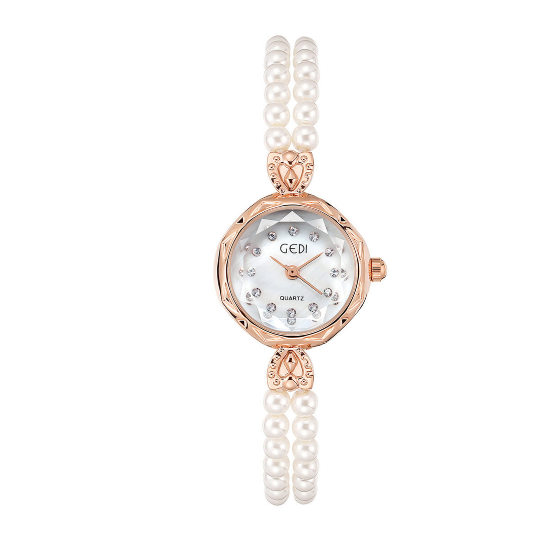 Niche Creative en enigszins luxe Pearls Strap -horloge voor dames