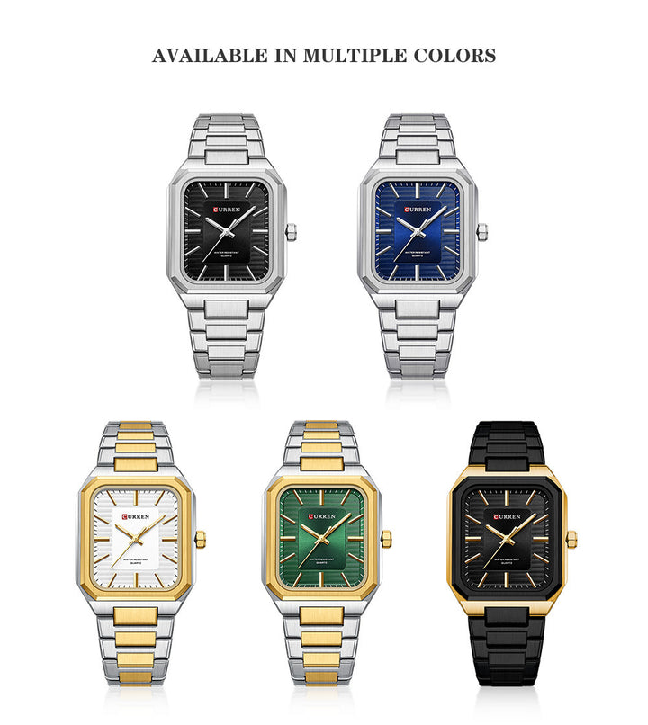 Banda de acero masculina Business Square Quartz Watch