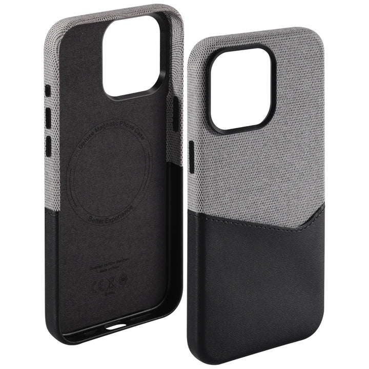 Support de cartes coque en cuir de téléphone en cuir insertion de la carte d'assistance magnétique