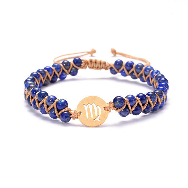 Zodiac Handwoven Natural Birthstone Bracelet
