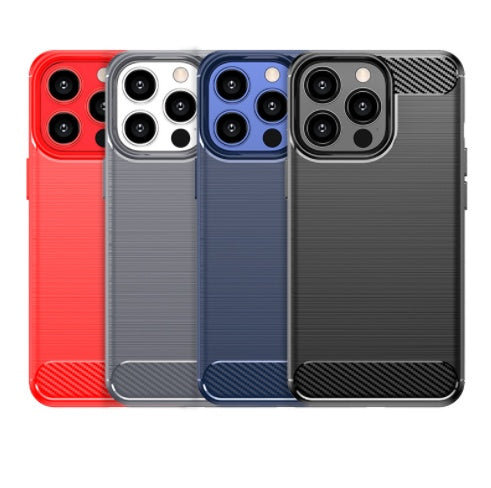Phone Case Brushed Carbon Fiber Protective Soft Cover