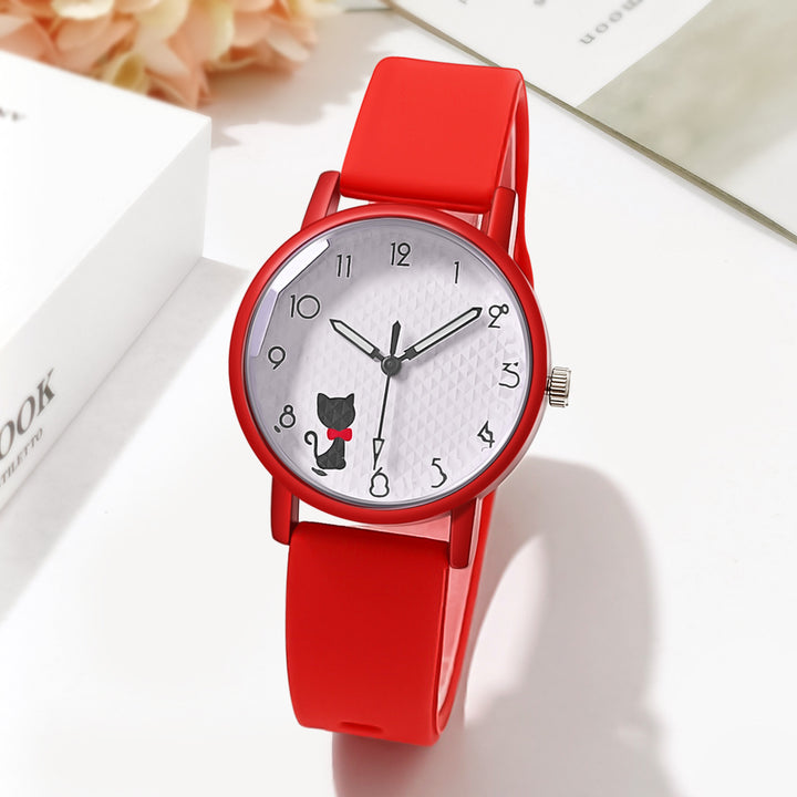 Étudiante étudiante en silicone Strap Quartz