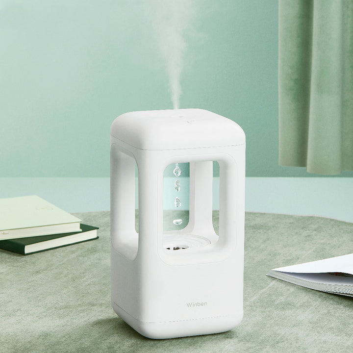 Nuevo humidificador de aire en el hogar dormitorio tranquilo de dormitorio antigravedad de agua humidificador ambiente luz