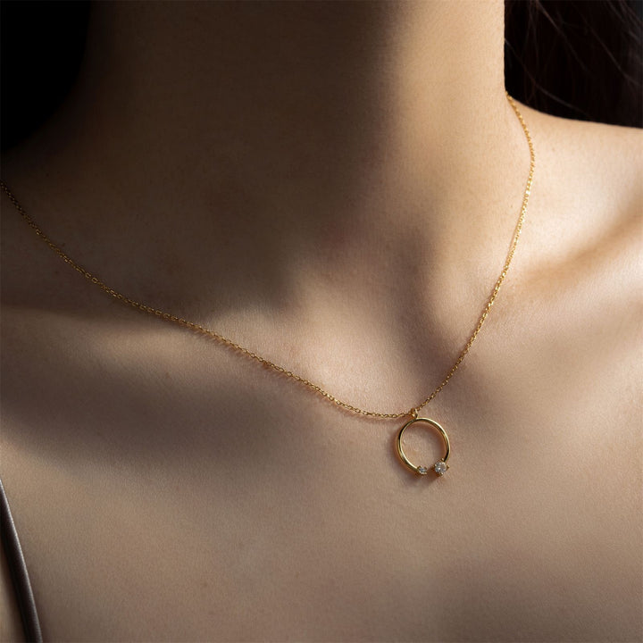 Mode kärlek halsband cirkel hänge kvinnor