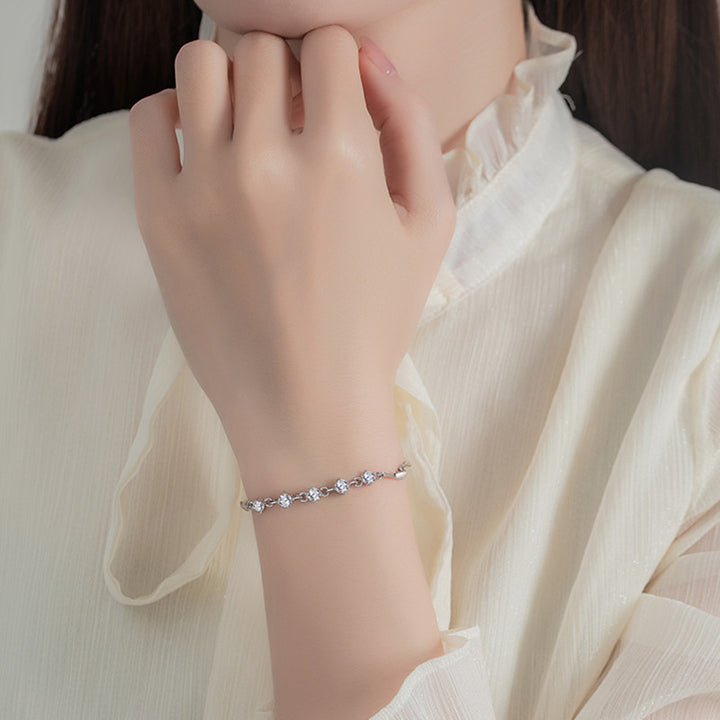 Sterling Silver Bracelet For Girls Simple Niche Design
