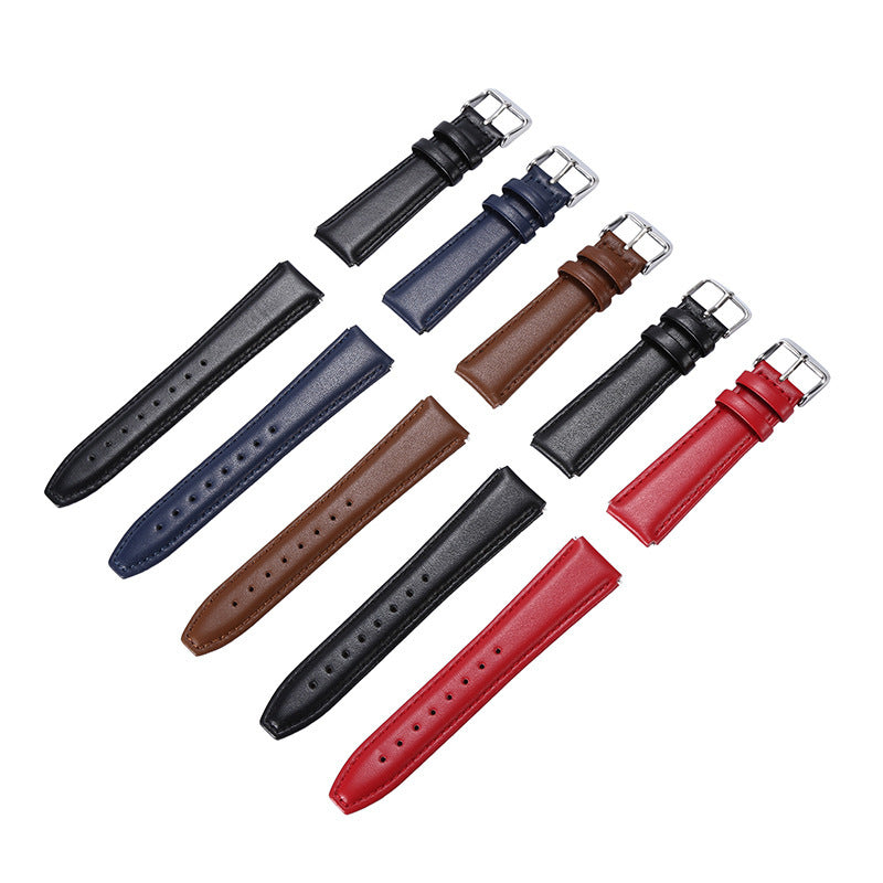 Simple Solid Color B5 Wristband With Genuine Leather Strap