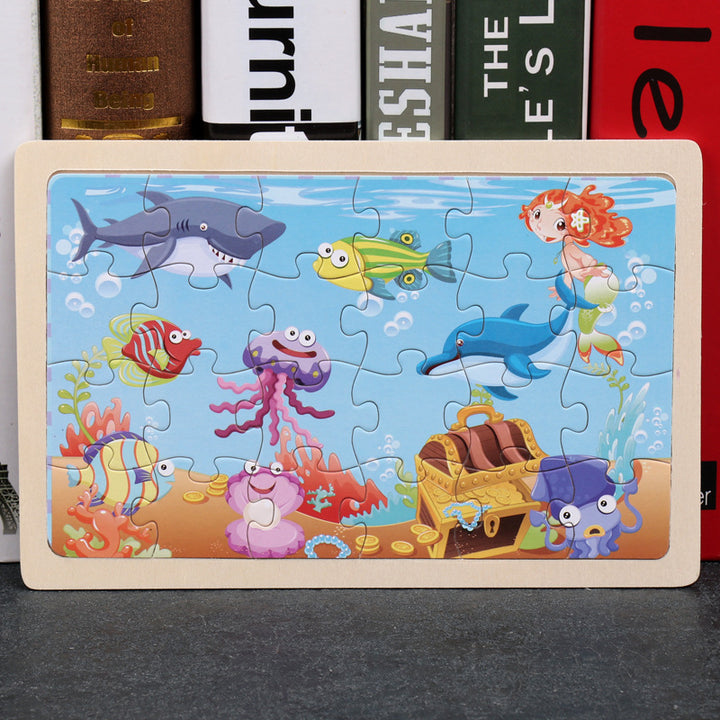 80 pcs jucării educaționale din lemn Dezvoltare educațională pentru copii pentru copii Jucării pentru copii puzzle pentru animale