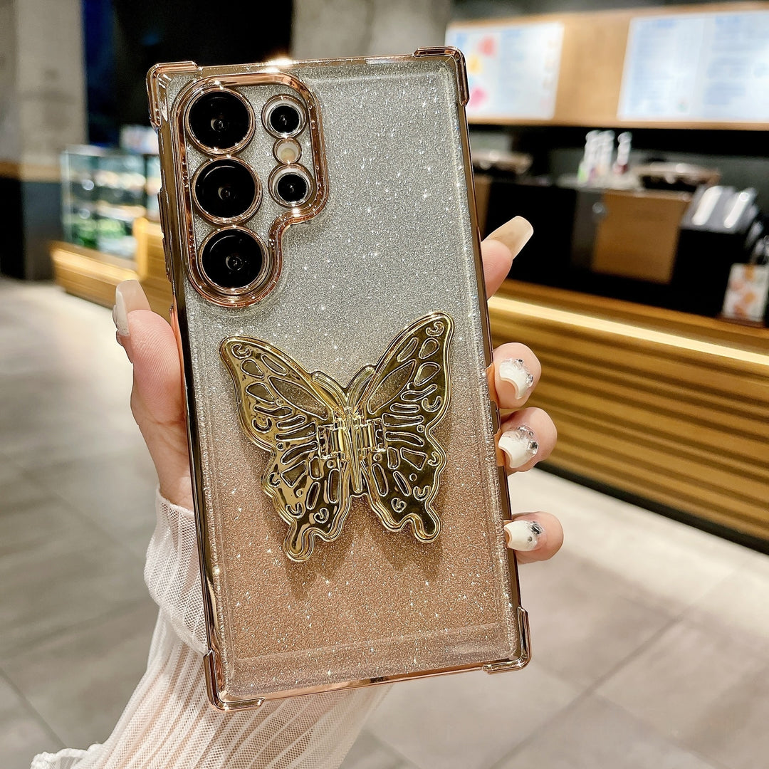 Funda de teléfono de Stand Butterfly anti -Drop de cuatro esquina