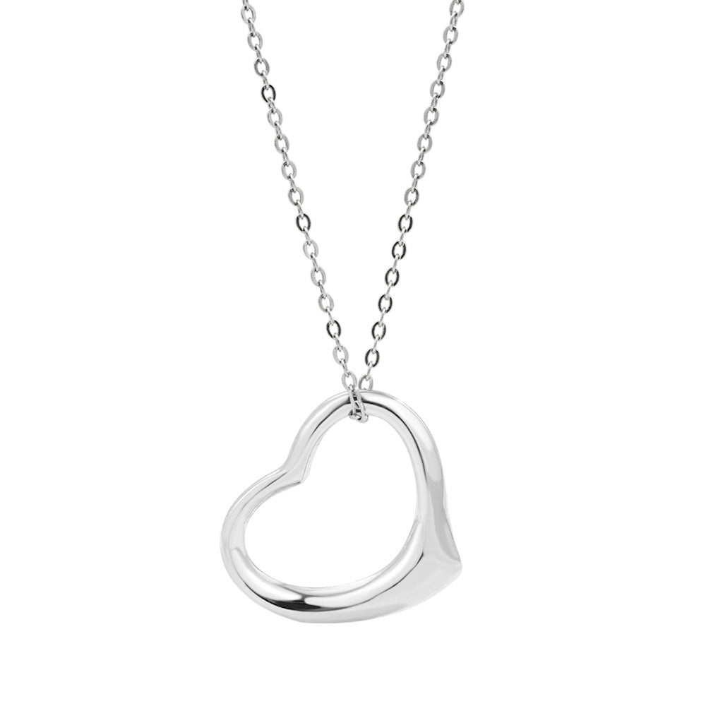 Temperamental minoritets ornament S925 Sterling Silver Hollow Heart halskjede