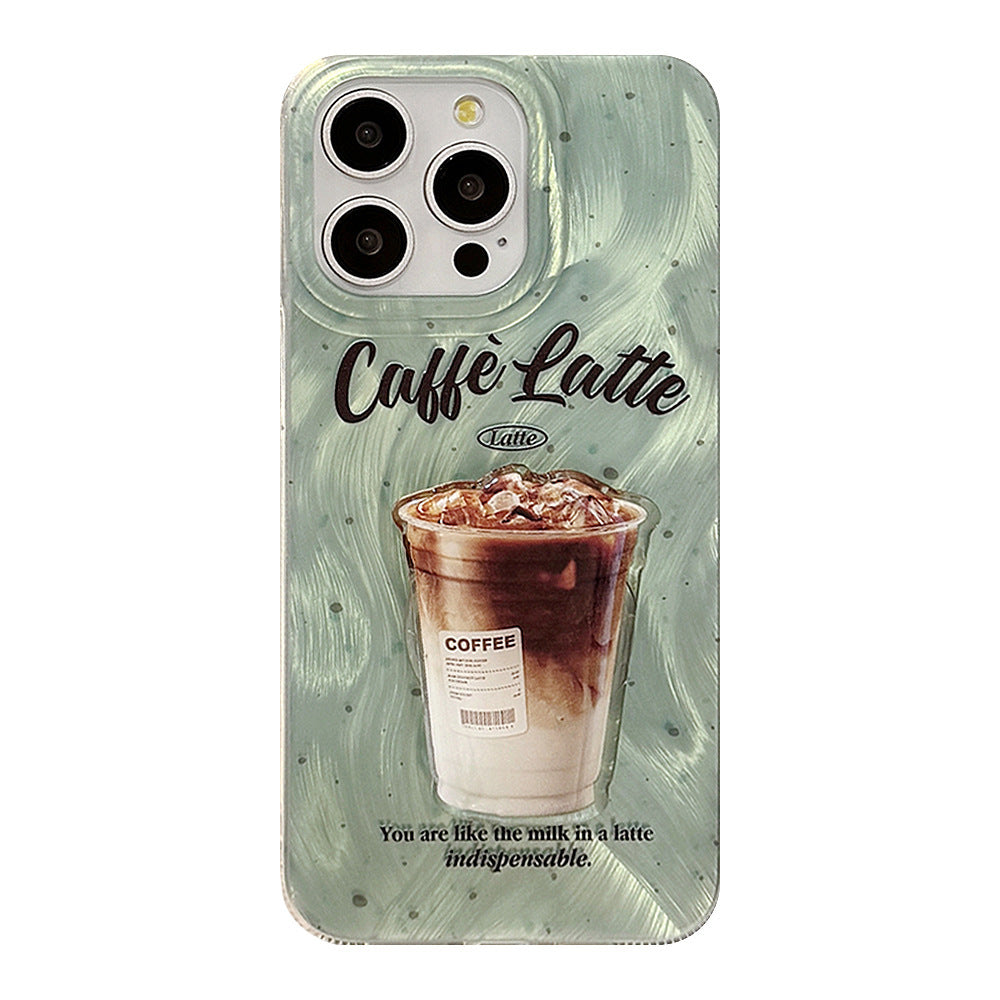 Mint Green Splash Ink Coffee Bracket Phone Case