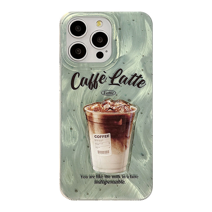 Mint Green Splash Ink Coffee Bracket Phone Case