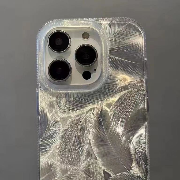 Étui de téléphone à gradient de motif de plumes