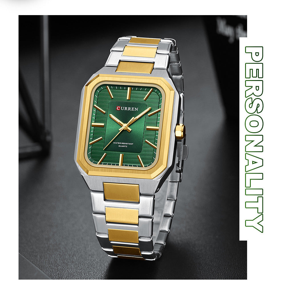 Herr Fashion Steel Band Business Square Quartz Watch