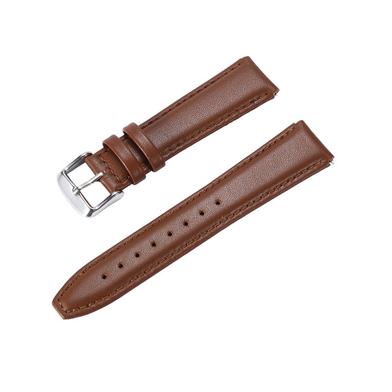 Simple Solid Color B5 Wristband With Genuine Leather Strap